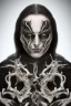 Placeholder: Symmetric portrait of a man with black metal facepaint , looking like Dani Filth from Cradle of Filth