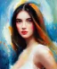 Placeholder: Masterpiece, best quality, The Face of the Curious Female by Bryen Frost rework. trace light, painted impressionist brush strokes. Paint spatters, drips, drabs, dynamic, artstation, Eliza Ivanova