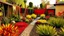 Placeholder: A bold garden scene showcasing a mix of fiery reds and warm yellows, spiky agave plants, angular pathways, intricate artistic features, diverse surface textures, with dramatic lighting creating depth and interest., scandinavian vibe, diffused pale light