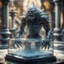 Placeholder: giger escher ogre araknid sculpture in transparent murano glass beeing sprinkled by fountain inside broken glass box,bokeh like f/0.8, tilt-shift lens 8k, high detail, smooth render, down-light, unreal engine,bokeh like f/0.8, tilt-shift lens 8k, high detail, smooth render, down-light, unreal engine