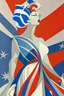 Placeholder: Woman dressed in French flag style of erte