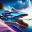 Placeholder: Country house on the beach and over water futuristic style Zaha Hadid hyper-realistic detailed contrasting colors summer people yacht 8k