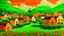 Placeholder: An orange colored Irish town with clovers designed in ancient Egyptian pottery painted by Frank Wilson
