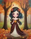 Placeholder: Masterpiece, best quality, Jeremiah Ketner style painting of a portrait of a girl in autumn park, painted by Jeremiah Ketner