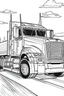 Placeholder: /image prompt mac truck cartoon style, thick lines, low detail, no shading, --ar 9:11 coloring book for kids