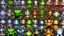 Placeholder: game sprite sheet of 30 images of stylized frog, view from six different angles covering 360°, collection sheet, arcade game, realistic