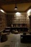 Placeholder: A medium-sized Arabic pottery room containing a group of picture frames without any pictures. The sizes of the frames are large