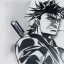 Placeholder: Solid Snake, Manga Drawing, by Hirohiko Araki