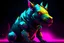 Placeholder: a creature with a fragmented and fractured body, giving it an unsettling and surreal appearance, illustration, synthwave punk colors