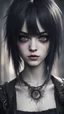 Placeholder: Perfect emo girl, realistic insane graphics hyper realism very detailed face very detailed eyes goth punk, cut, dark, admitting in otherworldly grow, eyes are super intense detail, portrait beautiful facial structure, 8K resolution, perfect lighting , pale Queen,award-winning,