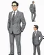 Placeholder: Gustavo Petro clip art cuerpo completo traje gris no corbata obra de arte detallado 4k