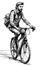 Placeholder: Drawing of a man on a bike
