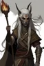 Placeholder: Ahs genasi from dnd with ashesen skin and asian flowing hair on head holding a spear in Monk attire with ash giant symbolism more ash less fire