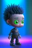 Placeholder: what is behind a cute chat robot, with punk hair and real human eyes, its such a perfect day, motion blur, smoke, 8k, downlight, soft light, depth of field, photorealism, trending on art station, lotsa detail