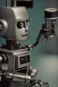 Placeholder: macro photography of a robot from the 80s