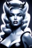 Placeholder: portrait of jayne mansfield as evil queen in black leather, angry, stern look, volumetric lighting, particales,highly detailed,cinematic, deep colours,8