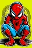 Placeholder: a vivid color of cartoon Spiderman sulking