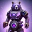 Placeholder: big cyberbear, Style Borderlands 2, purple tones,