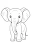 Placeholder: a simple outline of a cute elephant, in a drawing style