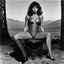 Placeholder: [photo by Helmut Newton] youthful Sophia Loren as Red Sonja in chainmail bikini on her throne