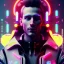 Placeholder: man, cyberpunk style, shave hair, gradient color, neon, insanely detailed, 16k resolution, perfect eyes, cinematic smooth, intricate detail