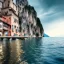 Placeholder: Man from behind is watching on tbe Lake Garda in Italy