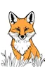 Placeholder: Simple outline colouring book page, portrait of a fox