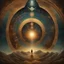 Placeholder: Surreal digital painting of portal revealing interconnected dimensions with occult civilizations converging in alignment as supernatural guides shepherd humanity toward enlightenment, uniting lost worlds and ascending consciousness across three album covers titled "Realms Revealed", "Planes Aligned" and “Evolving Light” by The Fold Path band