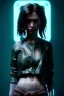 Placeholder: Ultra Realistic image, 25 years old brunette woman, portrait, small stature, small chest, yakuza body tattoo, rain, fog, hot, dark, leds, neon, cyberpunk, vibrant color, highly detailed, art stations, concept art, smooth, unreal engine 5, god rays, ray tracing, RTX, lumen lighting, ultra detail, volumetric lighting.