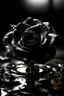Placeholder: Czarna róża ze szkła w wodzie