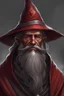 Placeholder: a gray bearded wizard with a dark red hat and dark brown skin