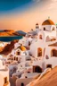 Placeholder: santorini in sahara with kamels