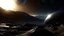 Placeholder: 4k, hyper-realistic, Ultra-HD, Ray-tracing, Alien planet, mountainous, Has asteroid belt, milky way, stars, dark, black hole, Sand Worm