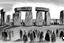 Placeholder: ceremony at Stonehenge, black and white drawing