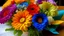 Placeholder: in a colorful bouquet of flowers inserted an empty list for personal messages