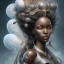 Placeholder: sango fantasy, fantasy magic, intricate, sharp focus, illustration, highly detailed, digital painting, concept art, matte, masterpiece head sexy view black African beauty black afro hair space lady silver snakeskin African princess rain cloud