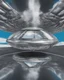 Placeholder: Design a futuristic, silver UFO hovering in a clear blue daytime, photorealism, surrealism, black and white photography, analog film, highly detailed