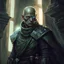 Placeholder: star wars bald male corellian pilot wearing pearlescent black and gunmetal grey First Order special forces heavy assault armor and helmet with gold trim inside the jedi temple, centered portrait, hyperdetailed, dynamic lighting, hyperdetailed background, 8k resolution, volumetric lighting, light skin, fully symmetric details