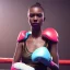 Placeholder: Cyberpunk black girl, boxing in the ring, unreal engine 5, octane render,cinema4d, dynamic lighting, 8k, redshift render, highly, hyperrealism ultra detailed, hyper realistic.