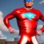 Placeholder: Realistic image of Donald trump super hero, retro style, watchmen style, red white blue colors, white stars, suspenders, latex material, 80s, vibrant color, highly detailed, sky background, concept art, unreal engine 5, god rays, ray tracing, RTX, lumen lighting, ultra detail, volumetric lighting, 3d, finely drawn, high definition, high resolution.