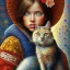 Placeholder: A girl and her cat inspirational styles - Pointillism, Realism and Fauvism