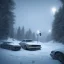 Placeholder: its snowing but sometimes theres a car sometimes theres nothing but snow also the car is not there but its cursed