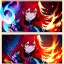 Placeholder: Clear focus, 8k, high quality, detailed, beautiful lighting, vibrant colors, red hair, vibrant red eyes, girl, angry, fire magic