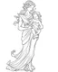 Placeholder: mother coloring page, full body (((((white background))))), only use an outline., real style, line art, white color, clean line art, white background, Sketch style