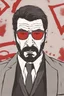 Placeholder: an angry man who looks like Hans Gruber wearing solid red glasses