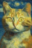 Placeholder: Portrait of a cat by Van Gogh