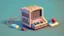 Placeholder: 3D pixel retro tiny cute electronics render.