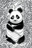 Placeholder: DRAW TO COLORING OF A PANDA WITH A BAMBOO BACKGROUND, CARTOON STYLE, LOW DETAILS, THICK LINES, NO SHADING, NO COLOR