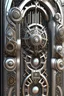 Placeholder: highly detailed industrial gate with cogs details, shinning metal, stainless steel glossy, futuristic, Super detailed 3d , ethnic details, intricated details, as trending in artstation,