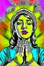 Placeholder: Vintage pop art style of a jewish woman from the torah praying to god